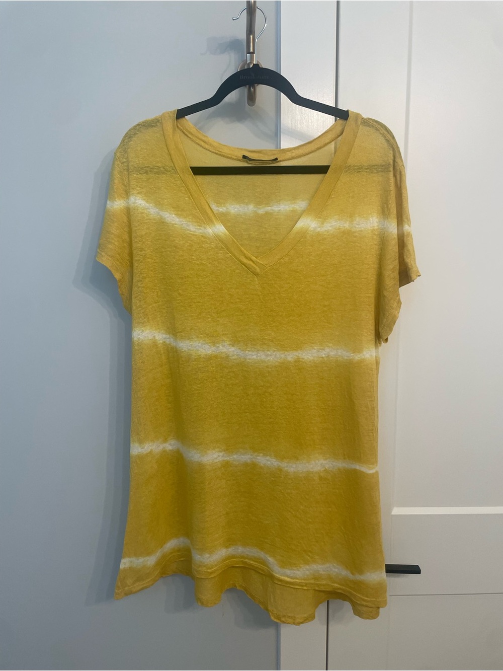 Baci Italian Linen Tunic in Yellow Tie Dye - Medium
